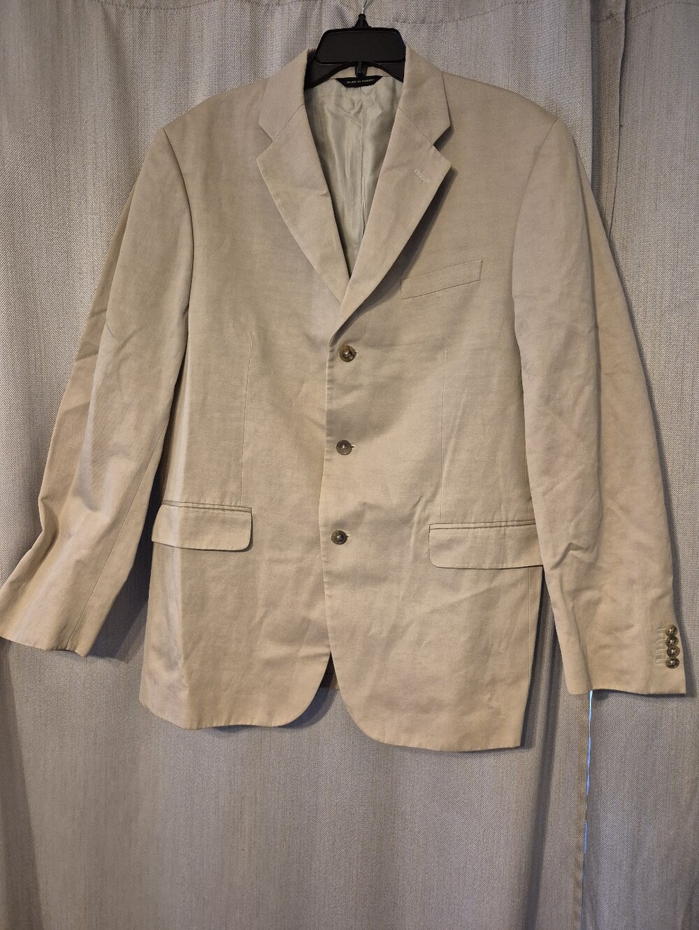 Banana Republic Modern Men's 46R Linen Cotton Classic Khaki Blazer Jacket